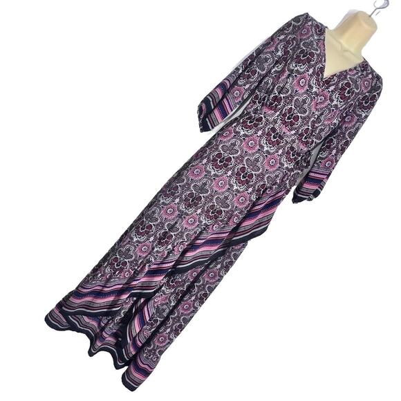 Wrap Dress Womens Small Whimsical Cottage Fairy Flowy Romance Feminine Drapey V - Picture 2 of 12